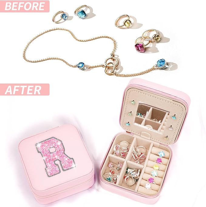 Uygafly Personalized Anniversary Wife's Birthday Gifts,Mothers Day Gifts for Women Wife,Wife Gifts from Husband,Cool Birthday Gifts for Wife,Jewelry Case Cute Jewelry Box for Women | Pink,R