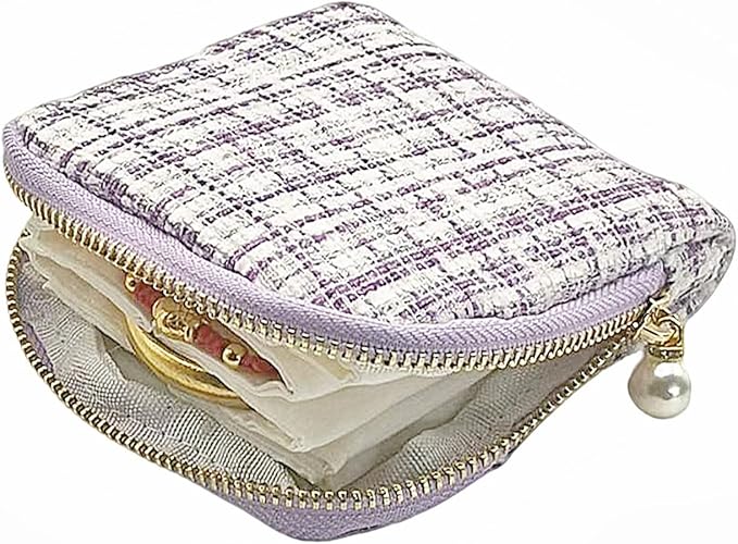Small Travel Jewelry Case - Jewelry Travel Organizer Bag with Tassel Zipper for Bracelets, Necklaces, Bangles, Jewelry Organizer Storage Bag Gift for Women Girls - LJB002-Purple