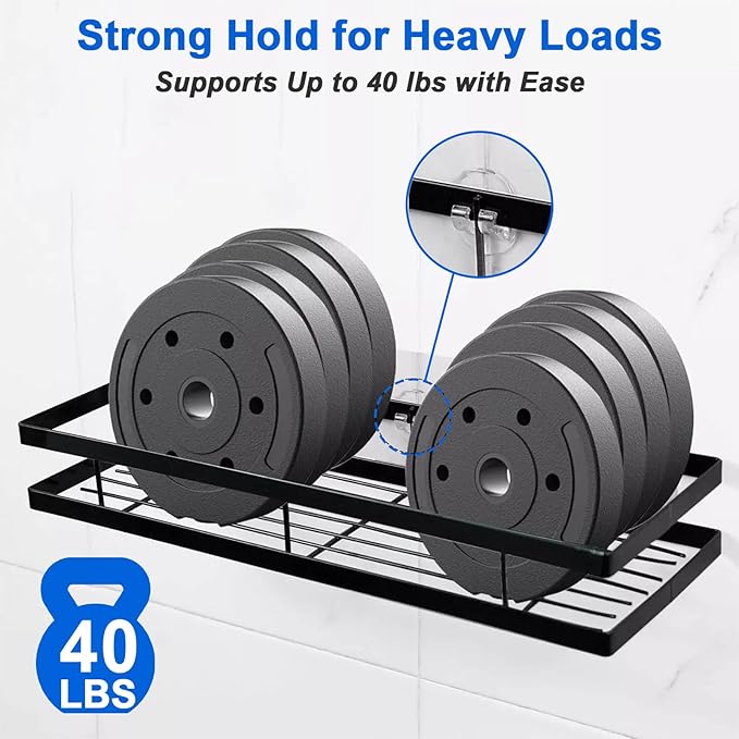 4 Packs Shower Caddy Adhesive Replacement, Strong Adhesive Hooks for Shower Caddy Kitchen Racks, No Drilling Transparent