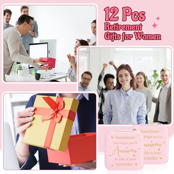 Kenning 12 Pack Inspirational Gifts Bulk Travel Jewelry Case Organizer Appreciation Gifts for Employee Teacher Coworkers Nurses