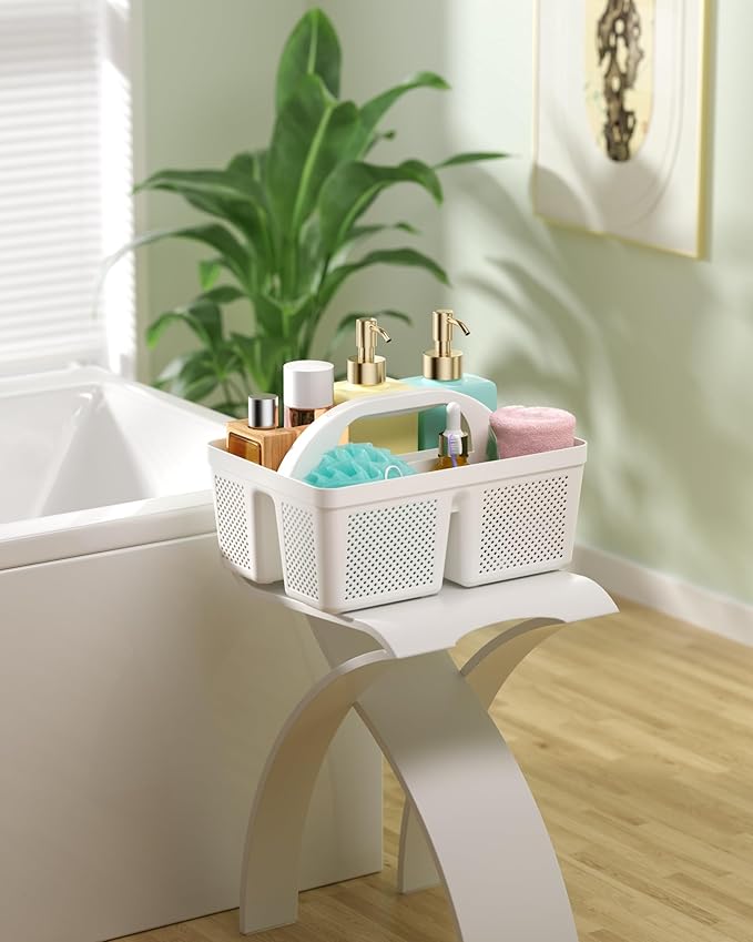 4 PCS Large Portable Shower Caddy with Handle, Plastic Cleaning Caddy, Shower Basket for Bathroom, College, Dorm Room Essentials, Multi-scenario Organizer Storage Tote