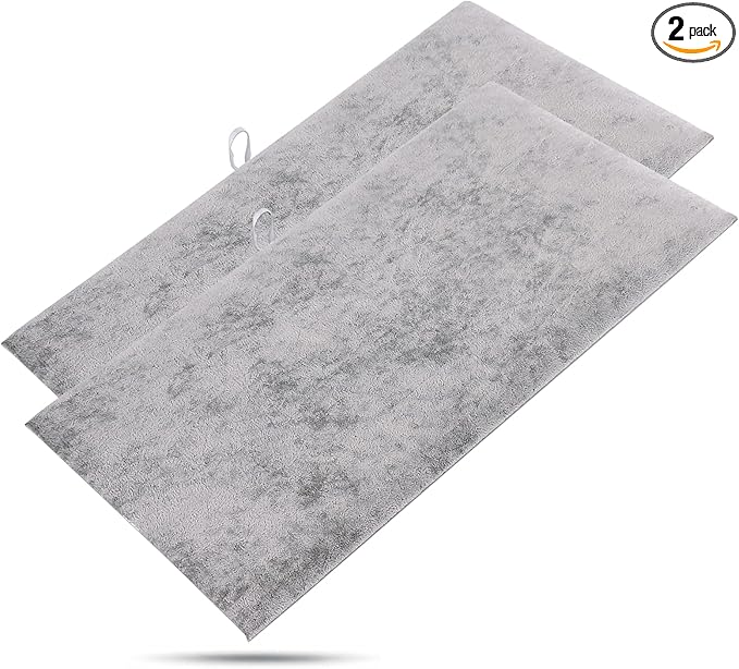 TheDisplayGuys For Your Modern Living 2-Pack Flat Foam Cushion Jewelry Display Pad Inserts - Velvet - Tray/Case Liners - Necklaces, Bracelets, Watches (Gray) by The Display Guys