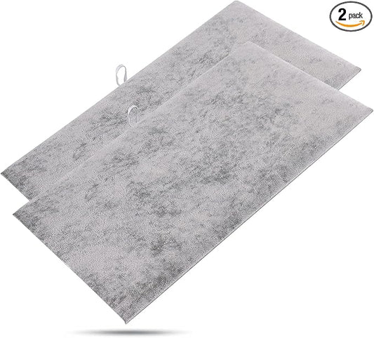 TheDisplayGuys For Your Modern Living 2-Pack Flat Foam Cushion Jewelry Display Pad Inserts - Velvet - Tray/Case Liners - Necklaces, Bracelets, Watches (Gray) by The Display Guys