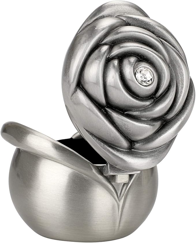 Hipiwe Rose Shape Vintage Jewelry Box - Small Trinket Storage Holder Case Keepsake Organizer Box for Rings Earrings Necklace Treasure, Gift for Women, Large