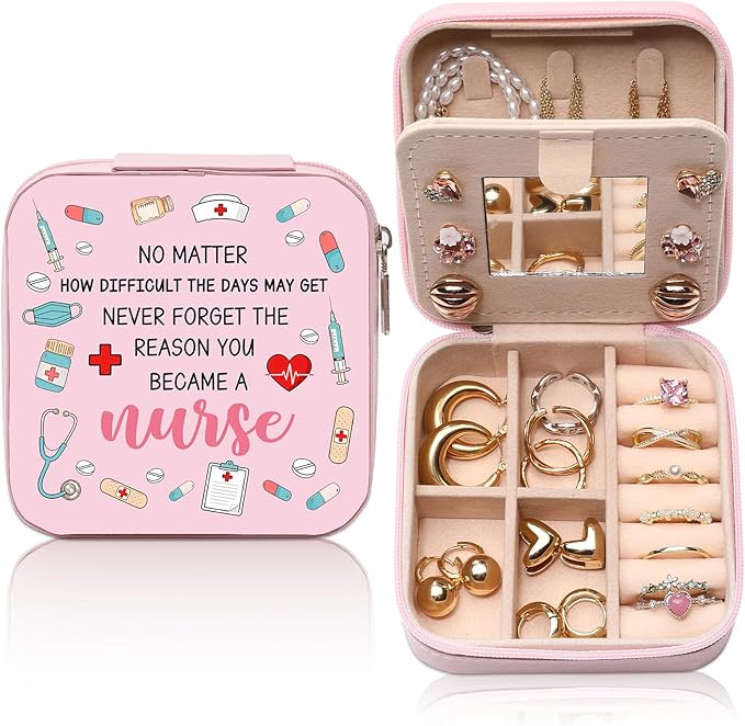 GAOLZIUY Nurse Gifts for Women, Nurse Travel Portable Jewelry Box, Appreciation RN Graduation Nurses Week Christmas Nurse’s Day Gifts for Nursing Student