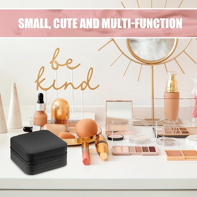 Taiyin Travel Jewelry Case, Bridesmaid Gifts Mini Jewelry Organizer, PU Leather Portable Earring Box for Women Girls