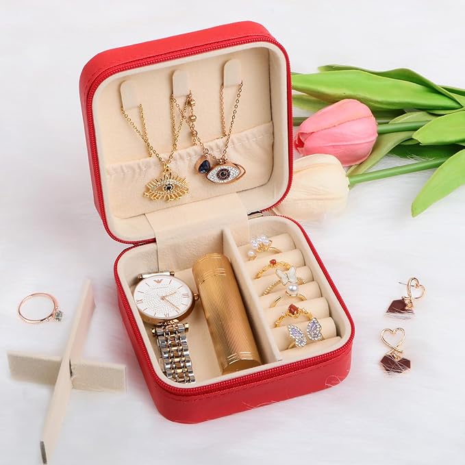 17Dec 3-Pack Small Travel Jewelry Case Organizer,Mini Travel Essentials for Women,Bridesmaid Gifts Birthday Gifts for Women,Small Jewelry Box for Girls 8-12