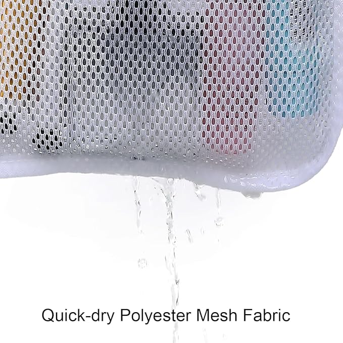 GYEUKHAM Hanging Mesh Shower Caddy for Bathroom - Quick Drying Portable Shower Organizer with Multiple Pockets for Soap,Shampoo and Cruise Ship Essentials Saving Bathroom Storage,White,2 Pack