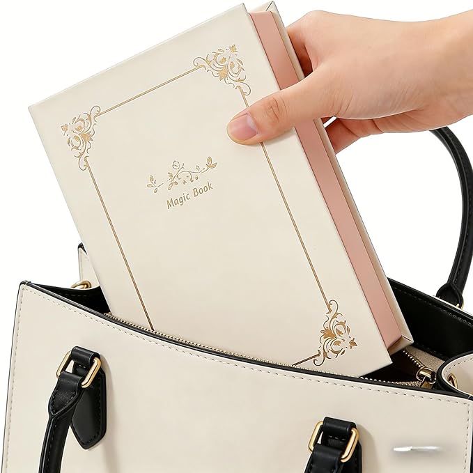 PU Leather Book Jewelry Organizer Box with Magnetic Closure, Stylish Jewelry Box for Women and Girls,Travle Jewelry Case for Rings Necklaces Earring (Ashy Pink)