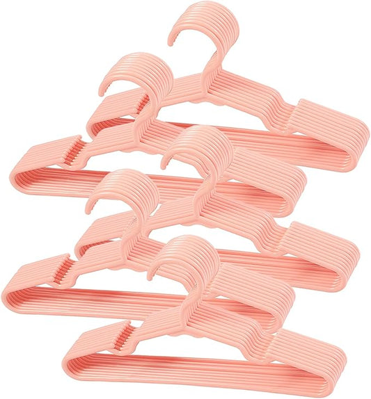 50 pcs Pink Baby Nursery Closet Hangers,Non-Slip Laundry Infant Pant Hanger for Newborn Clothes,Ultra-Thin Child Coat Hanger for Girl Boy Toddler Kids