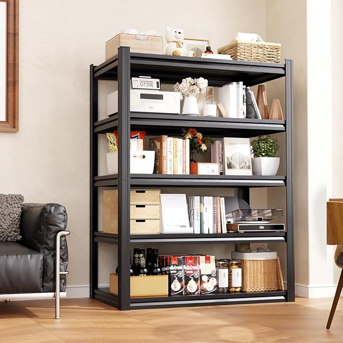 46''W Garage shelving,3000lbs AdjustableTall Heavy Duty Shelving,5T Garage Shelves ,Storage ShelvesUnit，Metal Standing Shelf Units， Utility Rack For Kitchen Warehouse Industrial Basement 71*46*20