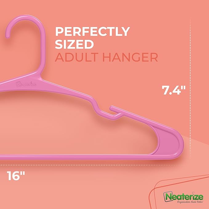 NEATERIZE Clothes Hangers Plastic 20 Pack for Adults - Plastic Hangers, The Perfect Coat Hanger and Space Saving Clothes Hangers for Closet, Percheros Ganchos para Colgar Ropa Hangars - Navy Hangers