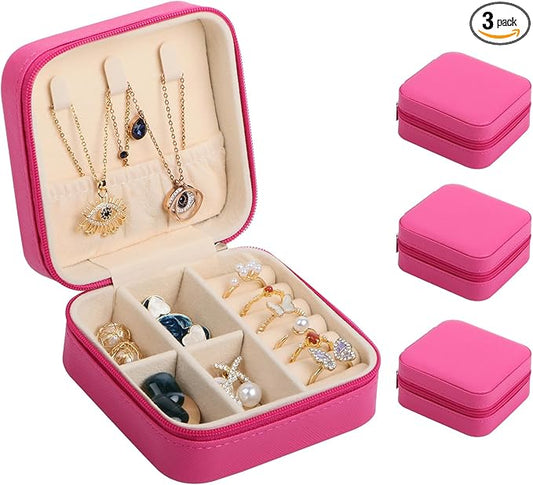 17Dec 3-Pack Small Travel Jewelry Case Organizer,Mini Travel Essentials for Women,Bridesmaid Gifts Birthday Gifts for Women,Small Jewelry Box for Girls 8-12