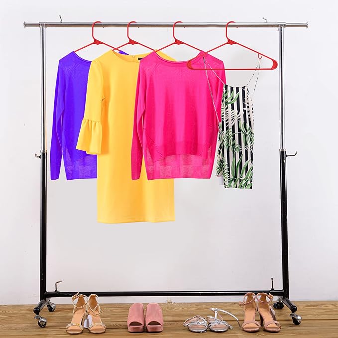 Utopia Home Plastic Hangers 200 Pack - Clothes Hanger with Hooks - Durable & Space Saving (Red)