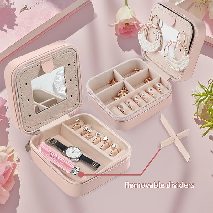 Granddaughter Valentines Day Gifts from Grandma Grandpa Graduation Birthday Gifts for Granddaughter Christmas Mothers Day Gift for Granddaughters Jewelry Box Pink Portable Travel Jewelry Case