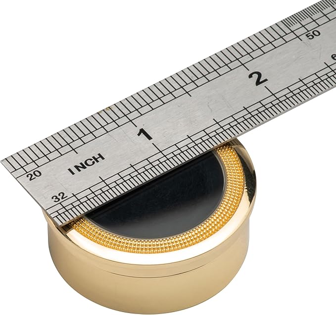 Small Loose Diamond or Gemstone Display Box Case Holder Show Container Metal (Gold- 1.5x0.6)