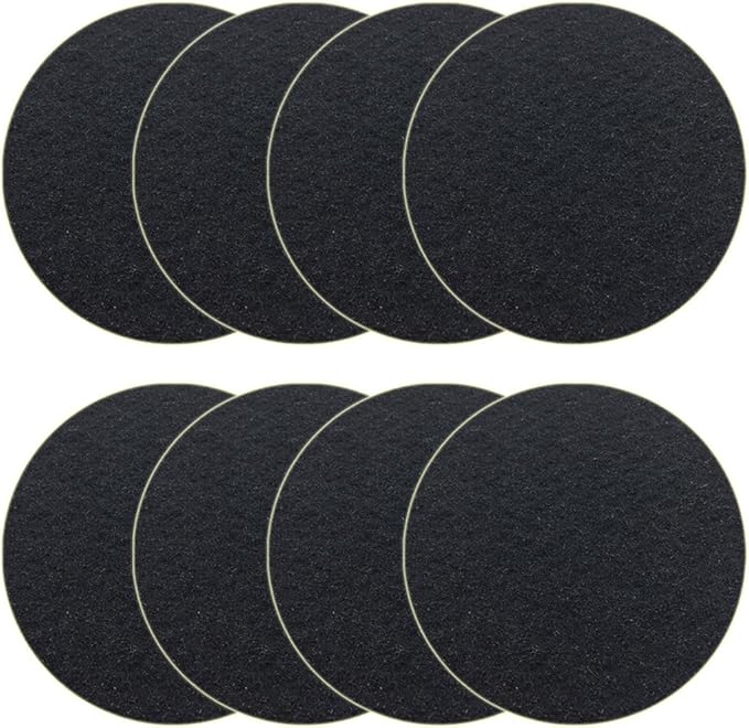 Becozofu 7.25 inch Kitchen Compost Bin Charcoal Filter Replacements, Compost Pail Replacement Carbon Filters, Round, Activated Charcoal, Set of 8