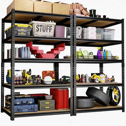 Garage Storage Shelves, 72''H Shelving Units and Storage, 2400 LBS Heavy Duty Shelving, Metal Garage Shelves for for Basement, Warehouse, Pantry, Closet, Kitchen
