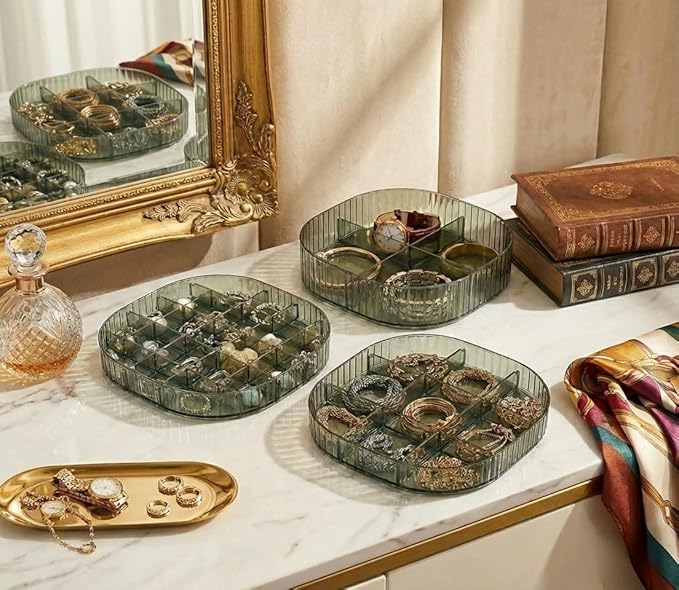 HALAFE Jewelry Box, 3-Layer Acrylic Jewelry Organizer with Handle, Clear Jewelry Boxes for Women Girls, Make up Organizer, Jewelry Storage Holder (Clear)