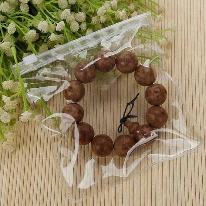 HSLFUAI 50PCS Clear Jewelry Bag, Self Sealing PVC Packaging Zipper Lock Bag, Jewelry Organizer, Small Items Organizer, Resealable Packaging or Storage(11 * 11cm 4.33 * 4.33 inch)