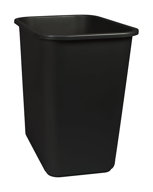 Storex 7 Gallon Trash Can, Gray, 6-Pack Black