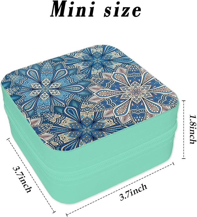 Ethnic Style Jewelry Box Organizer Small Travel Jewelry Case Jewellery Portable Storage Box Jewellery Case for Men Women Travel Gifts Ideas Great Gifts for Christmas Birthday Thanksgiving