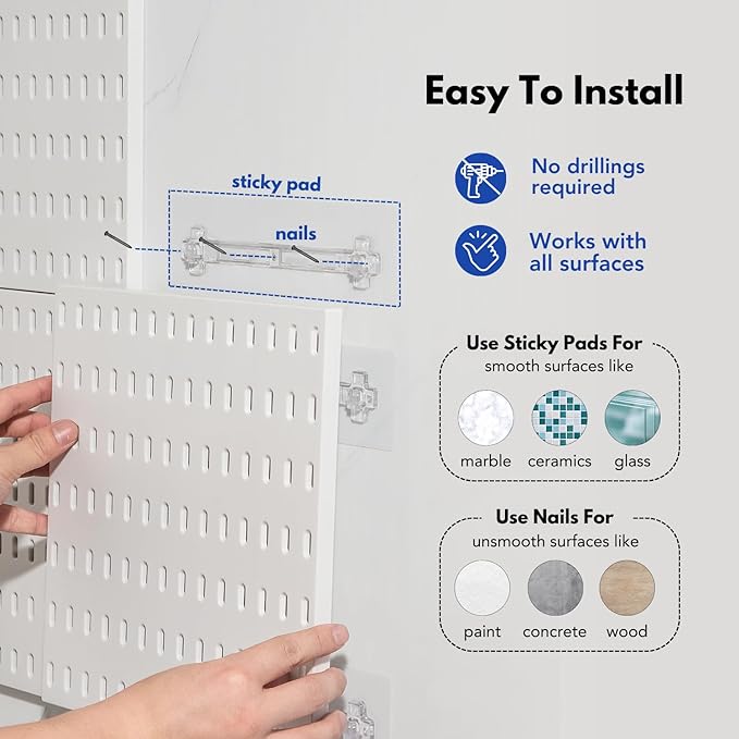 Keepo Peg Board Wall Organizer – Plastic Pegboard Panels, Modular Peg Board Storage System for Home Office, Craft Room, Gaming Setup (Tan Brown, 22″×22″)