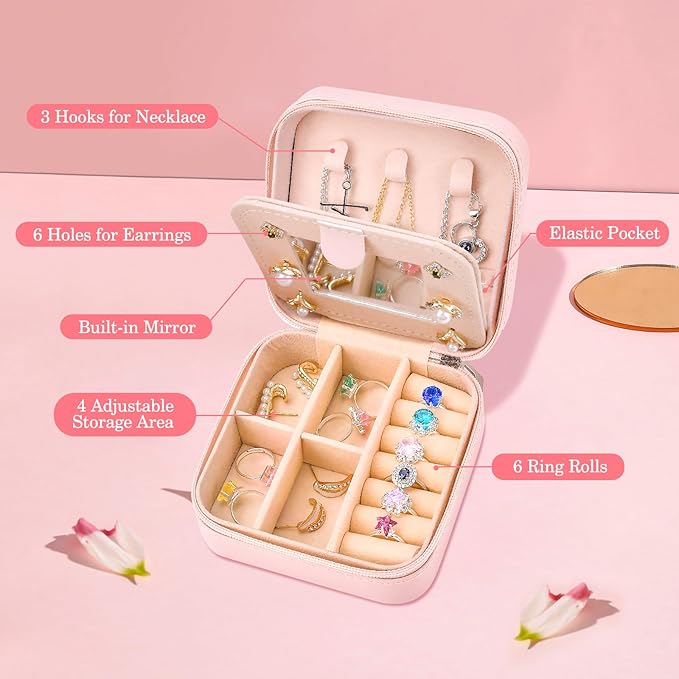 Inngeroo Sister Gifts for Girls, Travel Jewelry Case Box Organizer Personalized Christmas Gifts for Sister Wife Women, Birthday Gift for Elder Sister Big Sister Little Sister