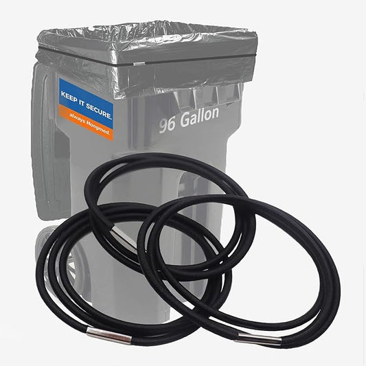 Large Rubber Bands for Garbage Can Set of 3, Fits 55, 65, 96 Gallon Trash Cans, Hongmed Trash Can Rubber Bands Durable for Kitchen Trash Bags, Heavy Duty Moving Bands in Black.