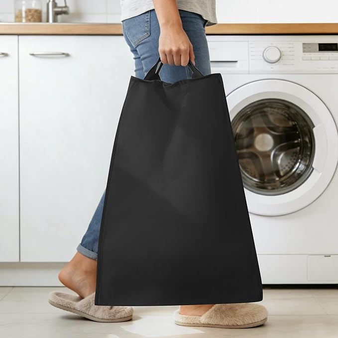 STORAGE MANIAC Metal Rack Laundry Hamper, Large Laundry Basket with Convenient Handle, Freestanding Dirty Clothes Hamper for for Dorm, College, Small Space, Closet, Bedroom, Black