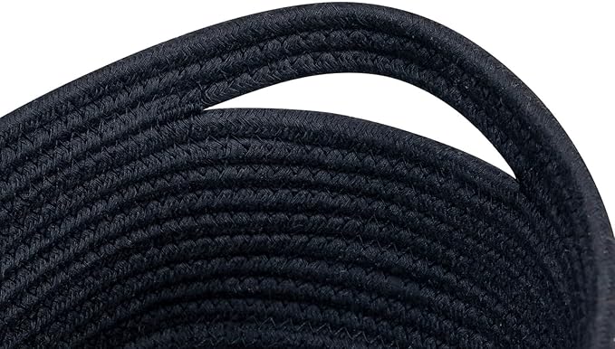 CubesLand Black Baskets Bins for Organizing,Small Woven Storage Baskets for Shelves,Cute Closet Cube Bins Set 3,Baby Nursery Toys Cube Bin,Home Decor Organization Storage