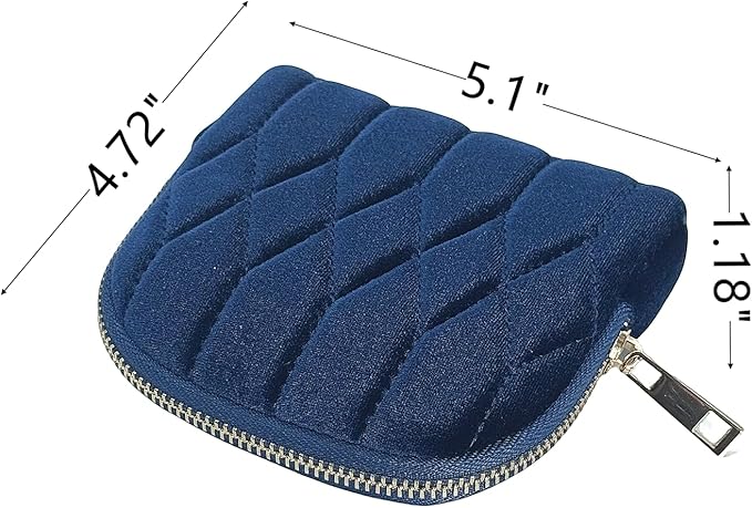 Small Travel Jewelry Case - Jewelry Travel Organizer Bag with for Bracelets, Necklaces, Bangles, Jewelry Organizer Storage Bag Gift for Women Girls,5.1x4.72x1.18 IN- RJB001-Navy