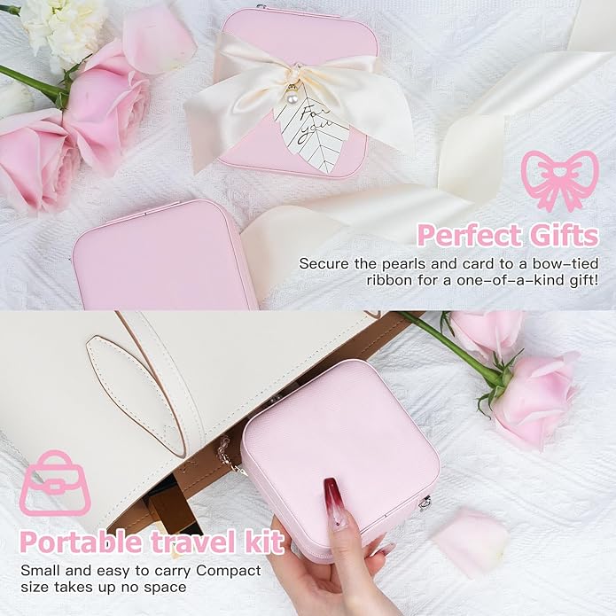AYGXU Travel Jewelry Box for Women and Girls - Small Case With Initial A-Z - Teacher Gifts