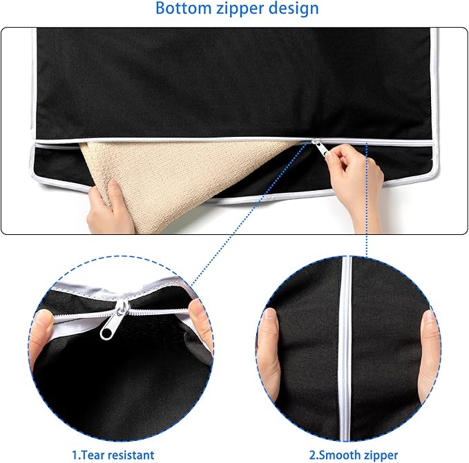 ANSTROUT XL Hanging Laundry Hamper Bags, Door Laundry Hamper with 2 Types of Hooks for Dirty Clothes, Save Bathroom Space Size:36.5x 22 Inch Hanging Laundry Storage Bag (Black)