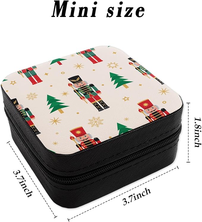 Jewelry Box for Travel Portable Small Jewelry Organizer Nutcracker Travel Jewellery Box for Women Men Boys Girls Jewellery Rings Organizer Case Birthday Christmas Wedding Gifts Nutcracker
