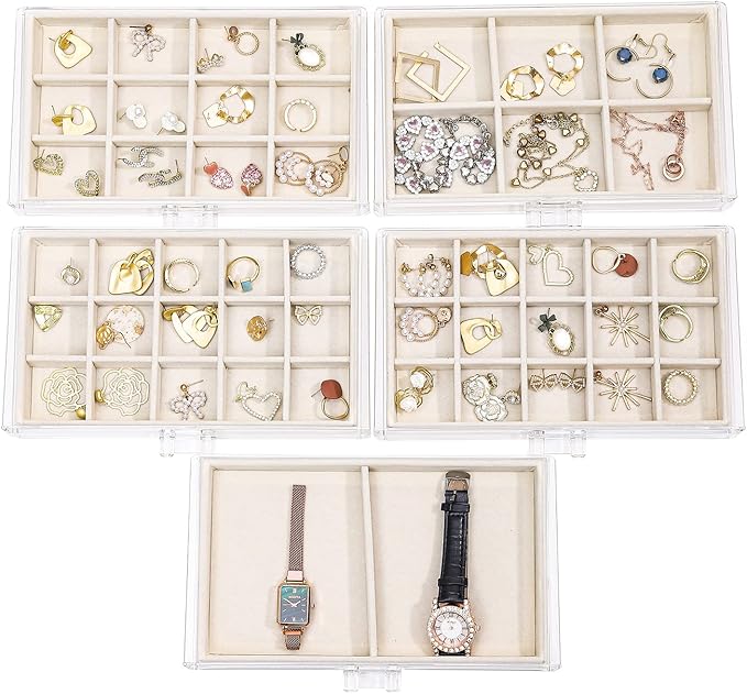 Cq acrylic Jewelry Organizer With 5 Drawers