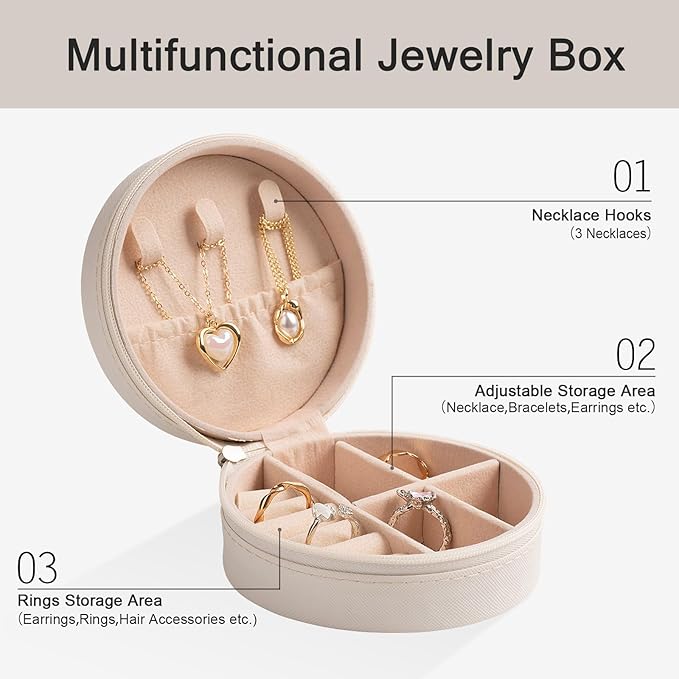 6 Pack Soccer Travel Jewelry Case Round Black and White Soccer Stuff Portable Jewelry Organizer Storage Case for Christmas Graduation Sports Team Club
