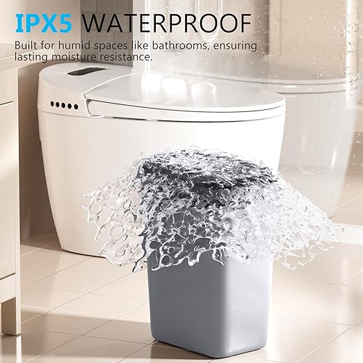 jinligogo 3Pack Bathroom Small Trash Can with Lid, 2.6 Gallon Touchless Automatic Garbage Can Slim Waterproof Motion Sensor Smart Trash Bin for Bedroom, Office, Living Room White/Black/Grey