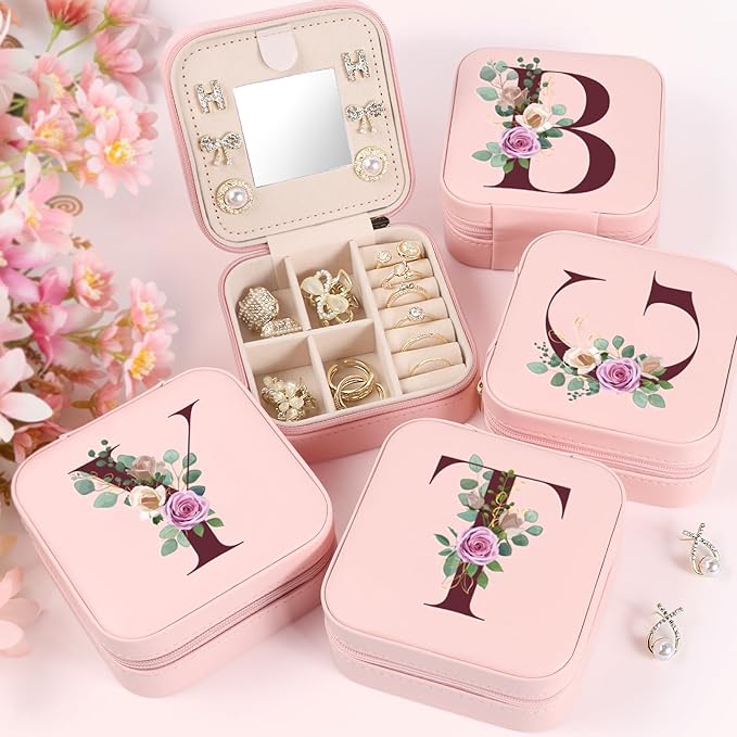 MFXIP Easter Basket Stuffers for Teens Essentials, Valentines Day Christmas Stocking Stuffers for Women Teen Girl Gifts Trendy Stuff Travel Jewelry Box Case Organizer Personalized Birthday Gifts