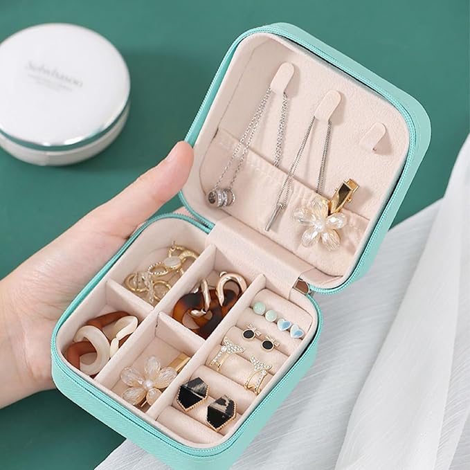 Travel Jewelry Case 2 Pack Mini Travel jewelry Box Portable Organizer Women Girls Gift Box for Rings Earrings Necklaces Bracelets