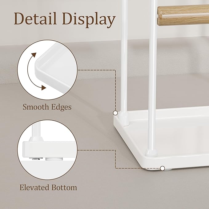 3 Tier white Jewelry Stand, Necklace Organizer, Earring Holder with 44 Holes and 9 Hooks, for Necklaces, Bracelets, Rings