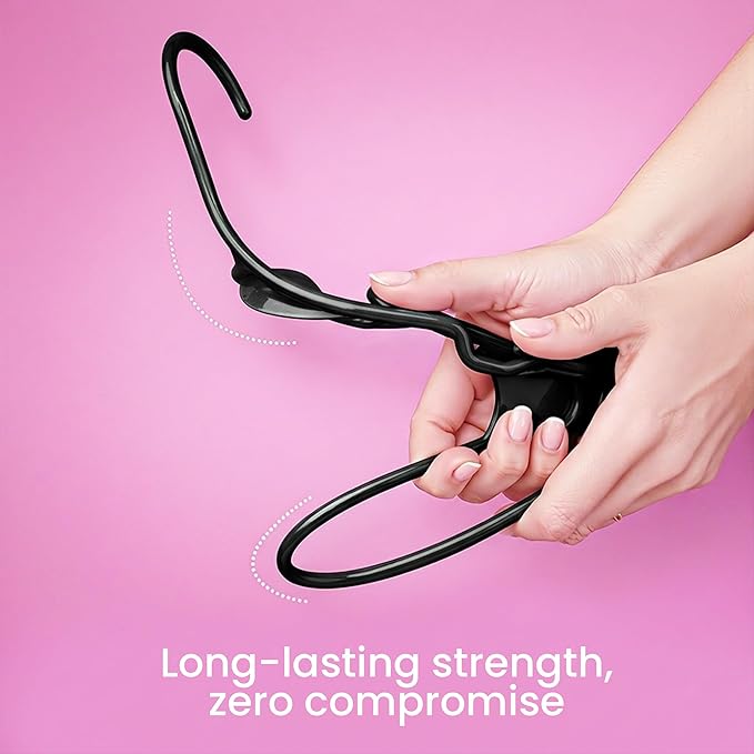 Utopia Home Plastic Hangers 20 Pack - Perfect Space Saving Clothes Hanger - Durable and Strong - Perfect Closet Organizers with Shoulder Grooves (Black)