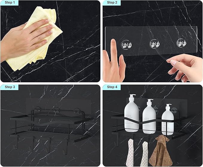 12PCS Shower Caddy Adhesive Replacement,Shower Shelves Adhesive Strip Pad Shower Organizer Sticker Replacement Bathroom Heavy Duty Strong Sticky Wall Adhesive No Drilling Strong Transparent Adhesive