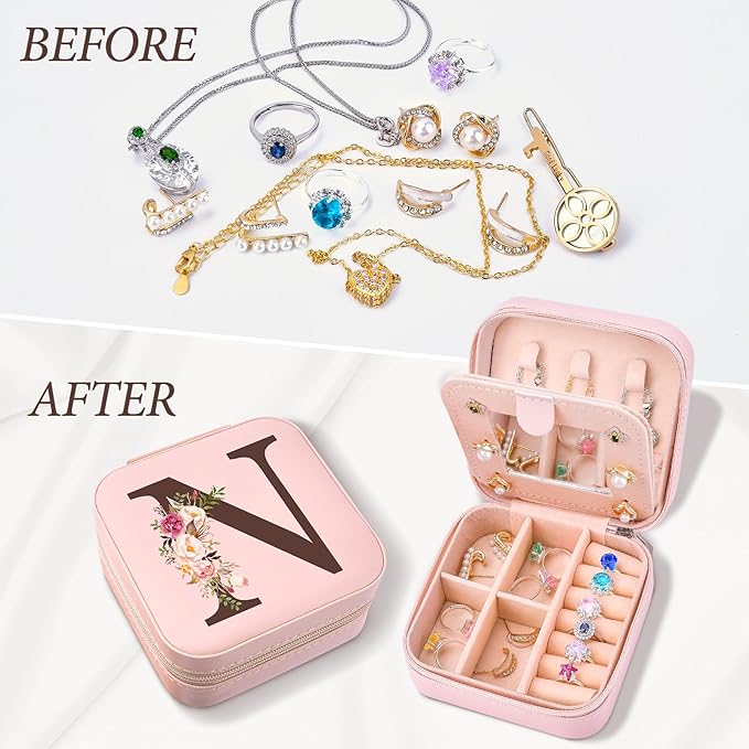 Inngeroo Personalized Gifts for Women, Mothers Day Mom Gifts Teacher Appreciation Gifts Travel Jewelry Case Box Organizer for Wife Daughter Aunt Friend Grandma…