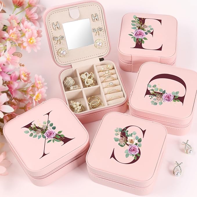 MFXIP Easter Basket Stuffers for Teens Essentials, Valentines Day Christmas Stocking Stuffers for Women Teen Girl Gifts Trendy Stuff Travel Jewelry Box Case Organizer Personalized Birthday Gifts