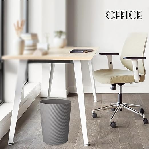 UUJOLY Small Trash Can Wastebasket Garbage Can Container Bins for Bathrooms, Laundry Room, Kitchens, Offices, Kids Rooms, Dorms (Dark Grey)