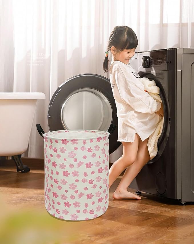 Collapsible Kids Laundry Basket Clothes Hamper, Foldable Storage Organizer Bin, Toy Clothes Storage with Handles for Boys Girls Bedroom, Room Decor