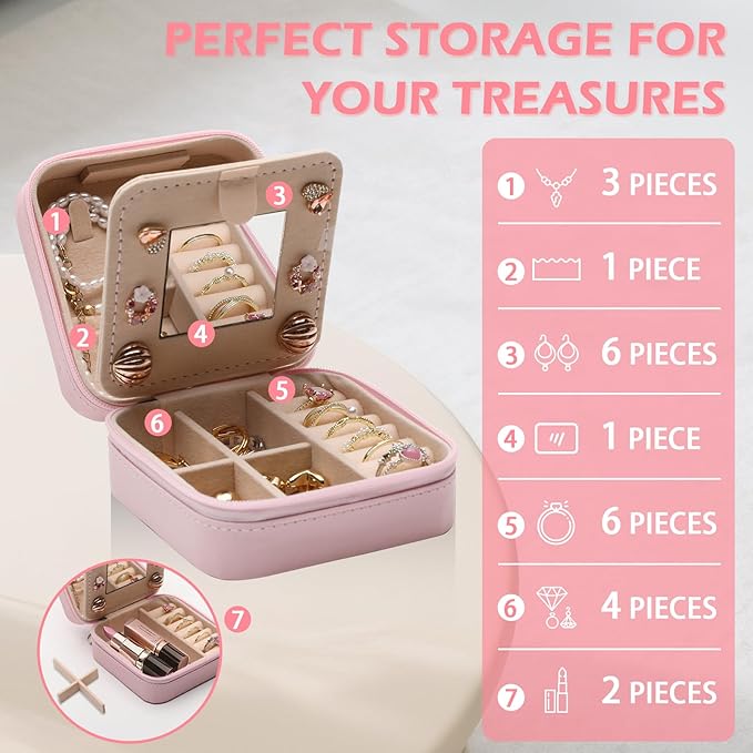 GAOLZIUY Friendship Gifts for Women, Best Friend Travel Jewelry Box, Our Laughs are Limitless, Our Memories are Countless, Birthday Gift for Female Friends Bestie Soul Sister BFF