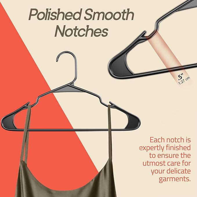 Gray Plastic Hangers 80 Pack– Heavy-Duty Plastic Hangers Slim and Space-Saving, Durable and Lightweight PP with Non-Slip Shoulder Notches for Slip Dresses, Suits, Jackets & Camisoles