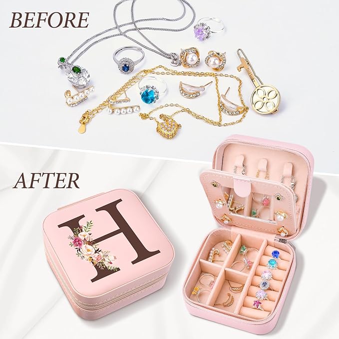 Inngeroo Sister Gifts for Girls, Travel Jewelry Case Box Organizer Personalized Christmas Gifts for Sister Wife Women, Birthday Gift for Elder Sister Big Sister Little Sister
